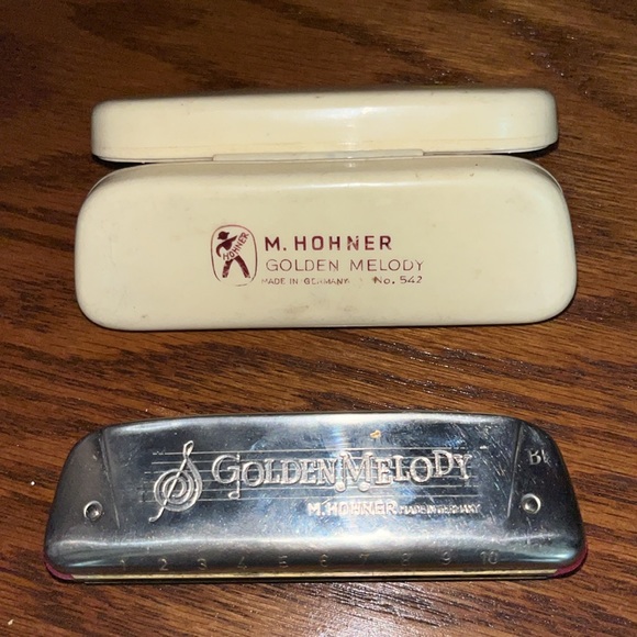 M. HOHNER GOLDEN MELODY KEY OF B 50'S RETRO DIATONIC HARMONICA No.542 Germany - Picture 3 of 4